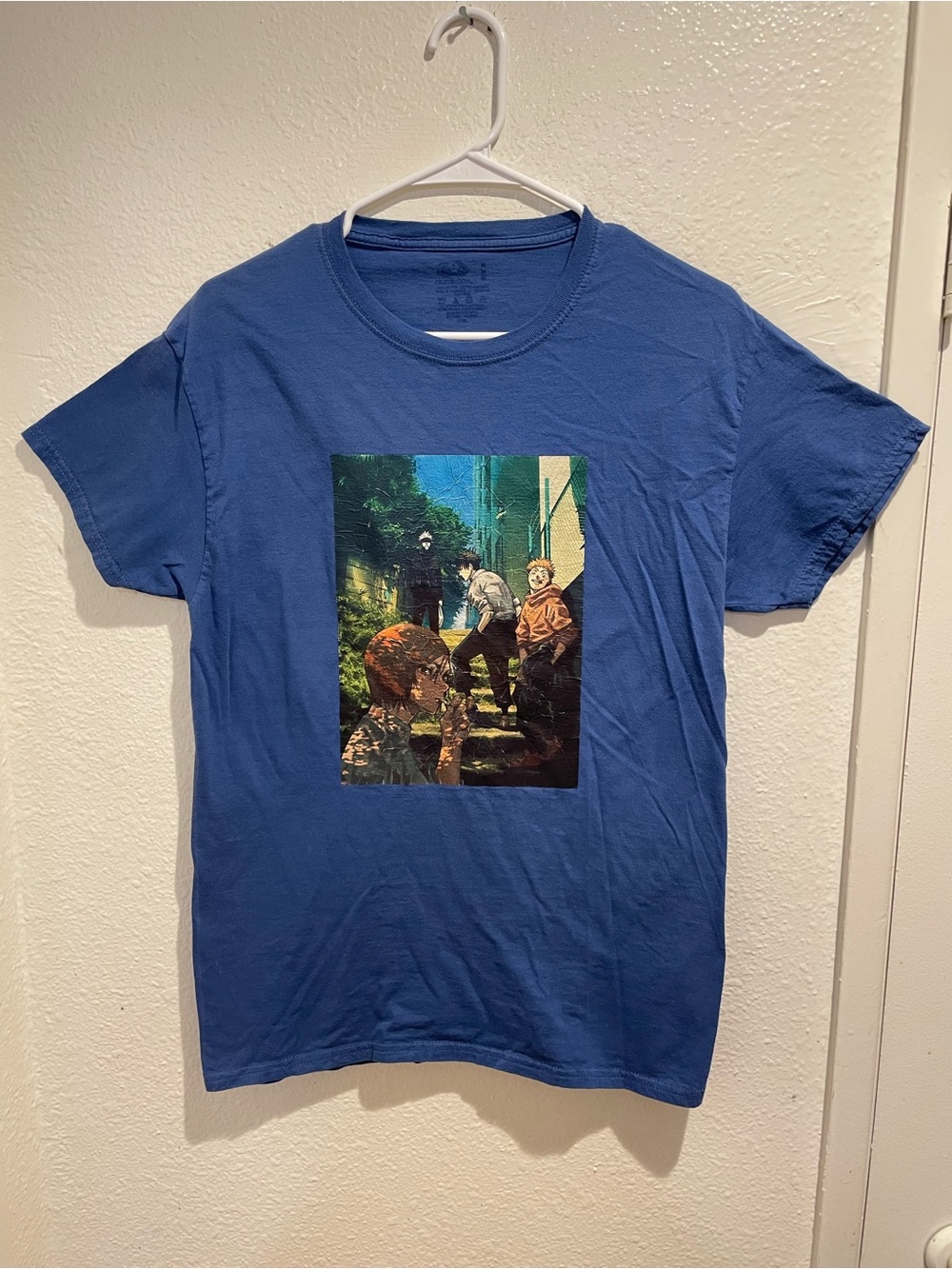 Jujutsu Kaisen Anime Graphic T Shirt Mens Blue Yuji Megumi Nobara Gojo Tee